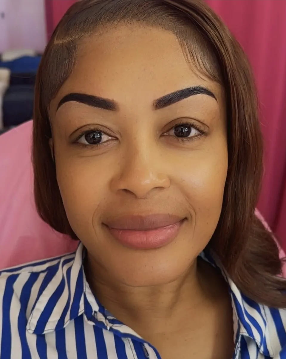 Ombré brow result with crisp, symmetrical arches